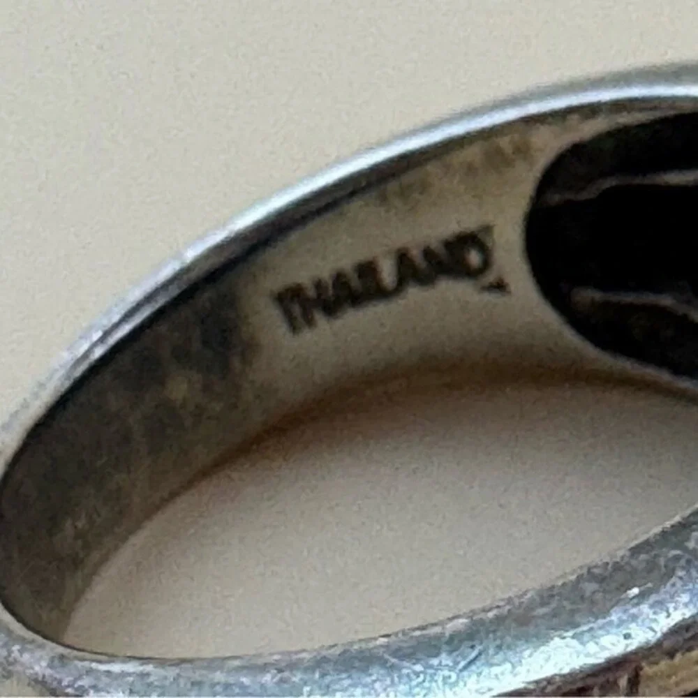 Vintage‎ 925 Sterling Silver Rope Ring Size 6.75 Stamped